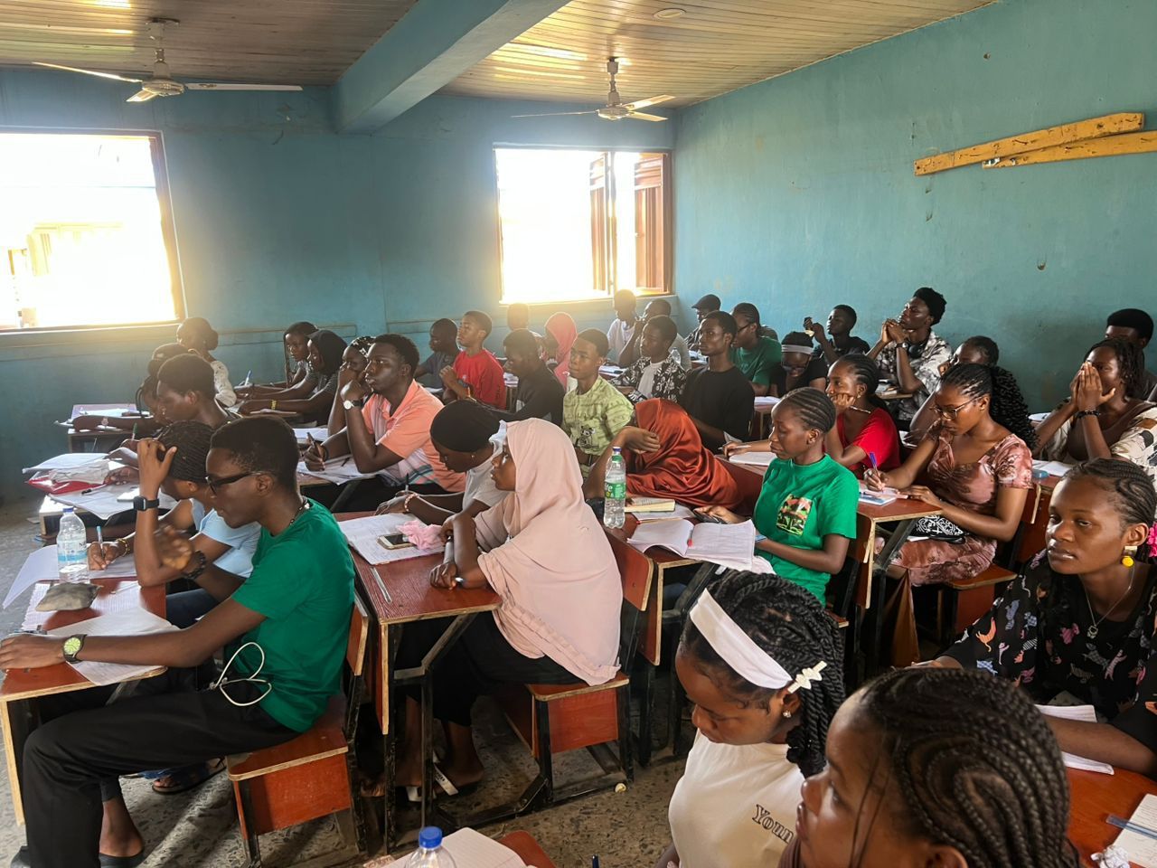 A full classroom of BIA JUPEB students working at their desks