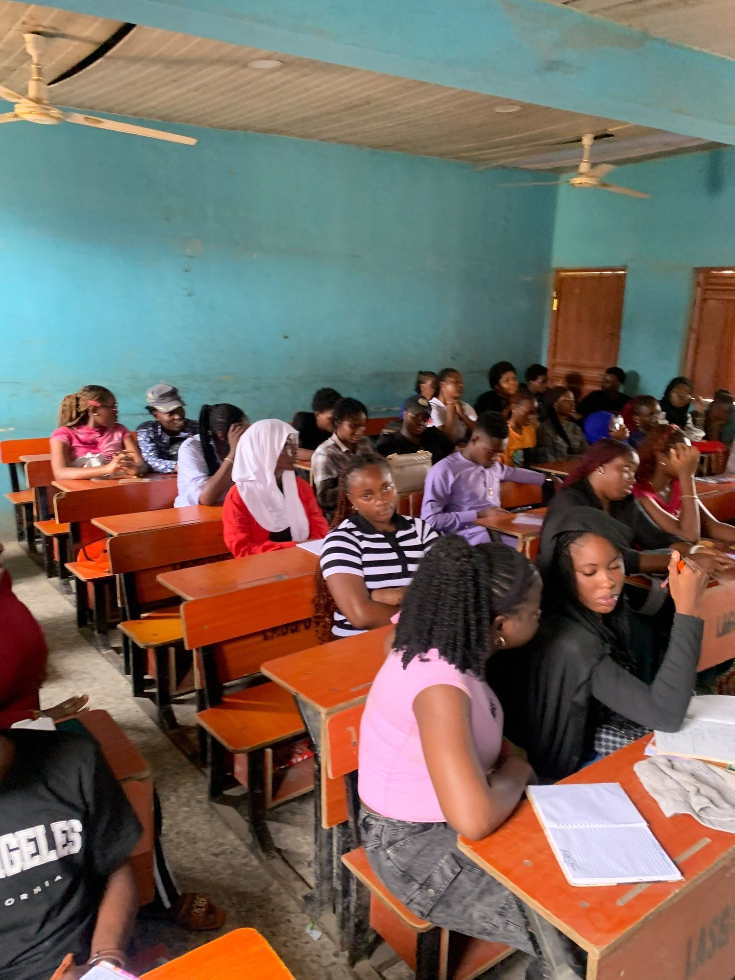Rows of students working through a lesson